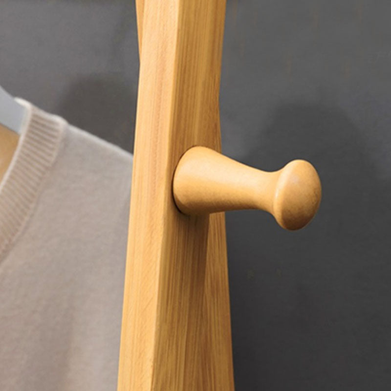 Modern Entry Hall Tree Hall Tree Hooks Shelves in Bamboo Wood Coat Hanger