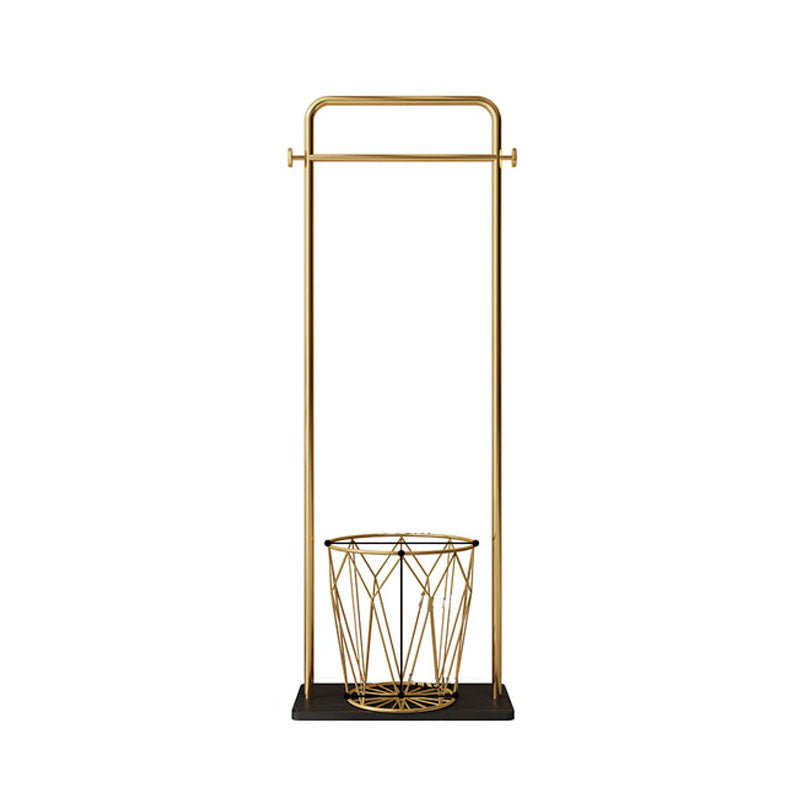 Entryway Hall Tree with Hooks and Shelf, Modern Metal Hall Stand in Gold