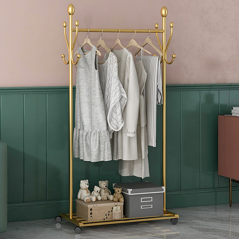 Modern Hall Stand with Hooks and Castors Storage Shelf Coat Hanger