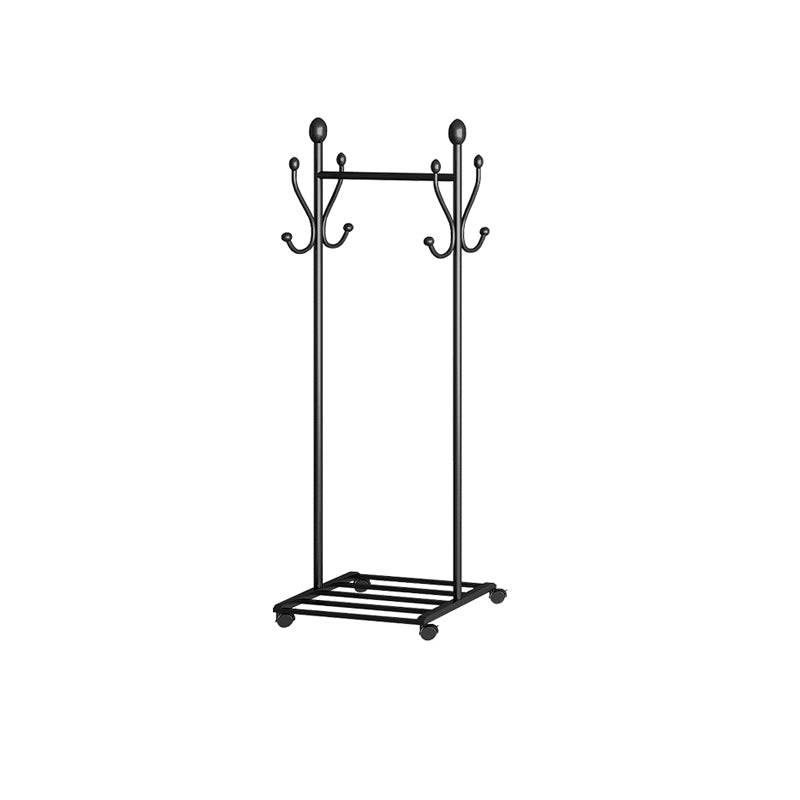 Modern Hall Stand with Hooks and Castors Storage Shelf Coat Hanger