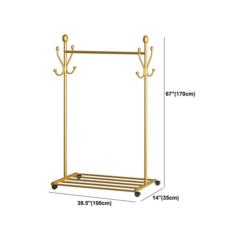 Modern Hall Stand with Hooks and Castors Storage Shelf Coat Hanger