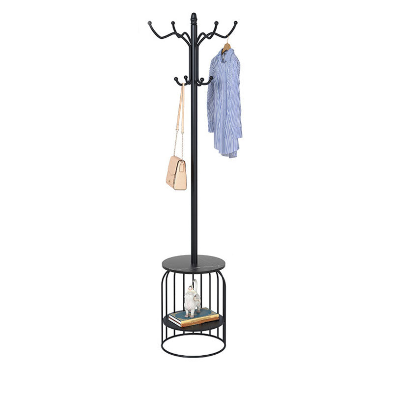 Modern Hall Tree with Hooks Birdcage Shape Entryway Kit Coat Hanger