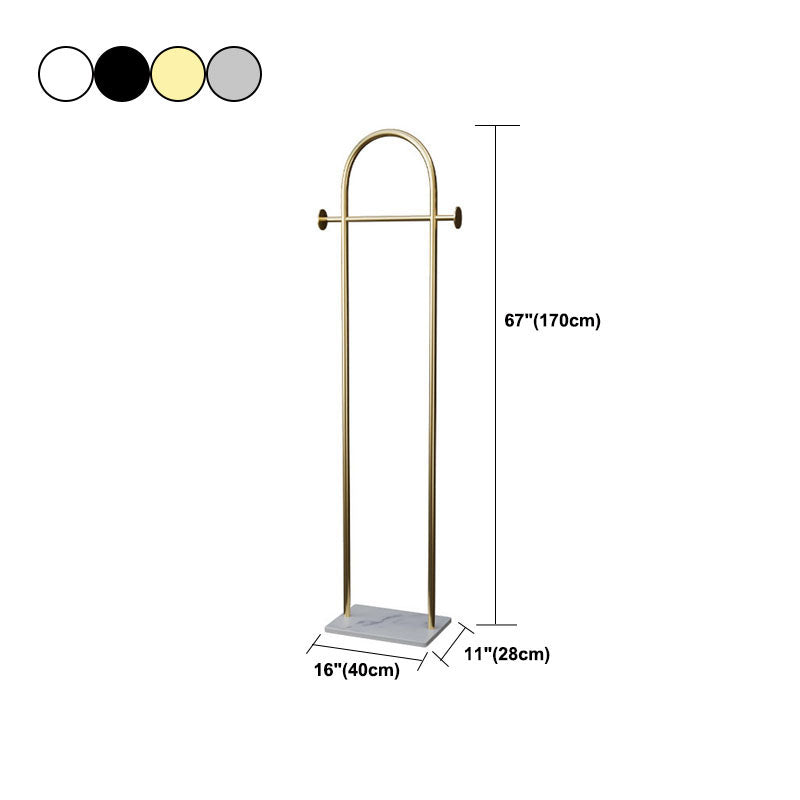 Glam Coat Rack Free Standing Coat Hook Metal Hall Stand with Slate Base