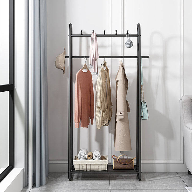 Contemporary Coat Rack Free Standing One Storage Shelve Metal Hall Stand Living Room