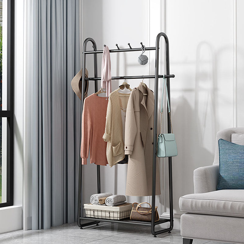 Contemporary Coat Rack Free Standing One Storage Shelve Metal Hall Stand Living Room