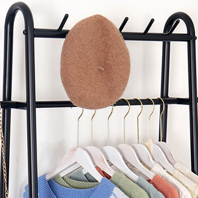 Contemporary Coat Rack Free Standing One Storage Shelve Metal Hall Stand Living Room