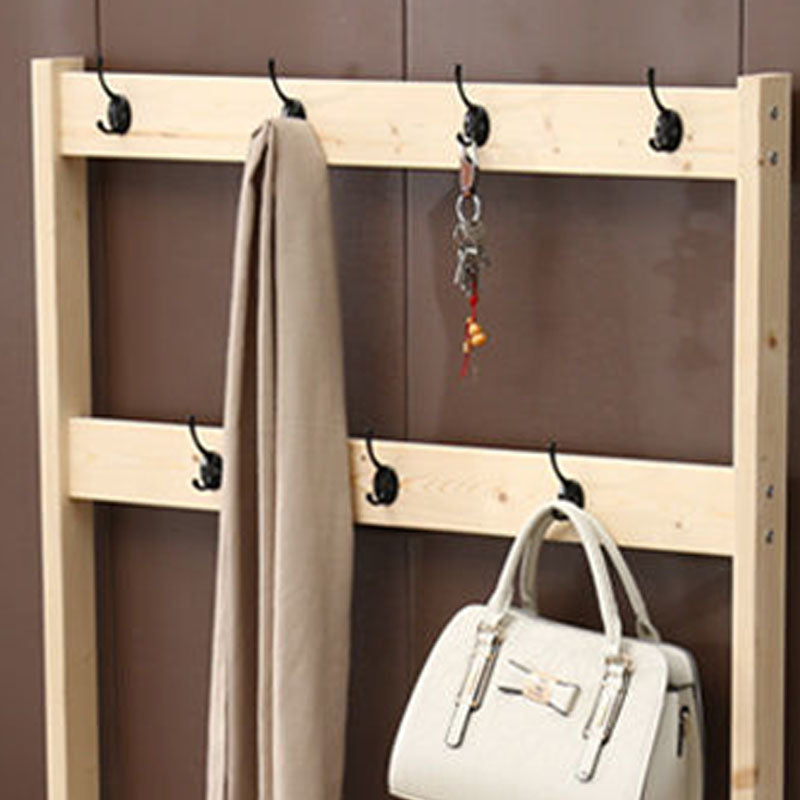 Traditional Coat Rack Free Standing Solid Wood Hall Stand with Shoe Storage Bench