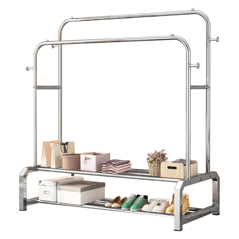 Contemporary Entryway Kit Metal Free Standing Hooks Shelving Included Hall Stand