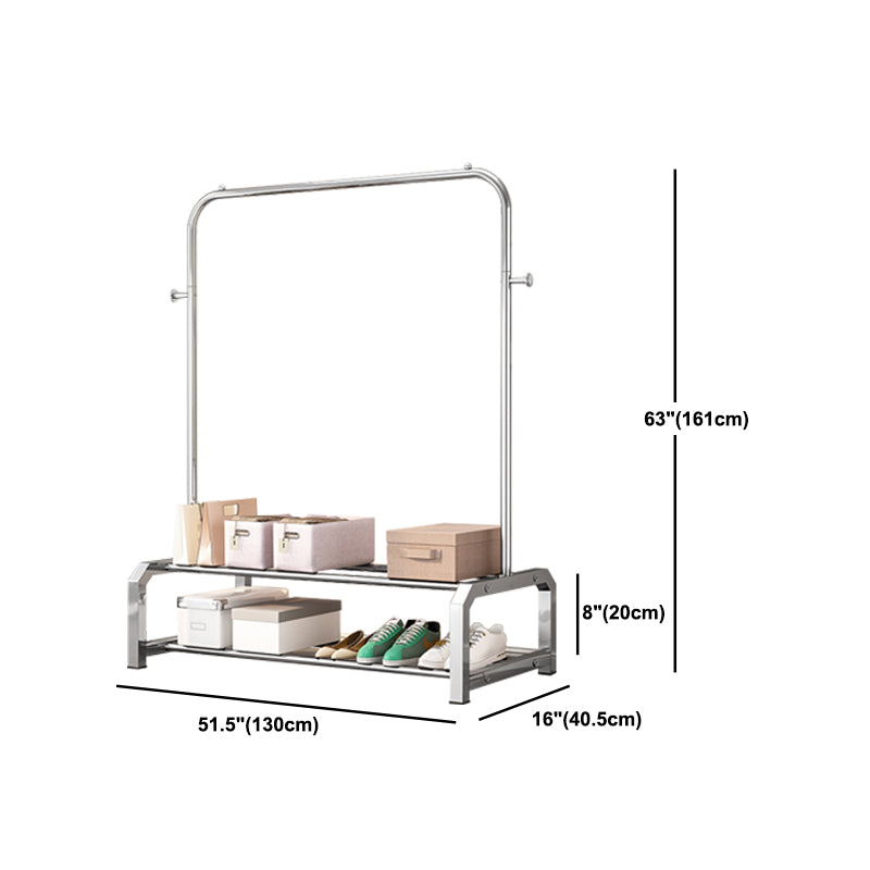 Contemporary Entryway Kit Metal Free Standing Hooks Shelving Included Hall Stand