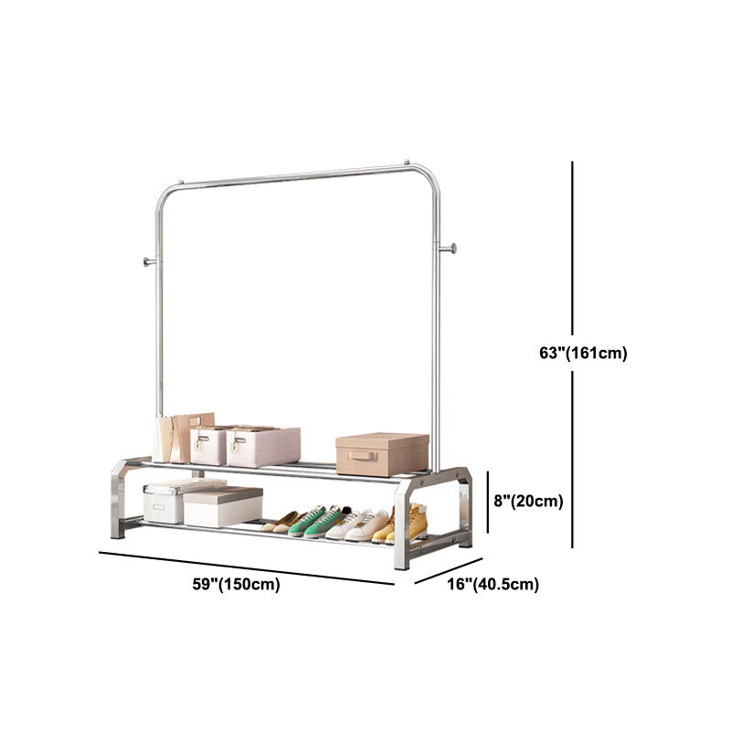 Contemporary Entryway Kit Metal Free Standing Hooks Shelving Included Hall Stand