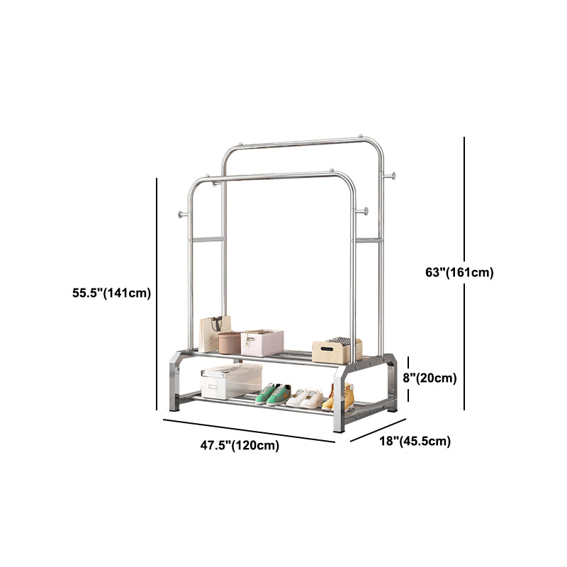 Contemporary Entryway Kit Metal Free Standing Hooks Shelving Included Hall Stand