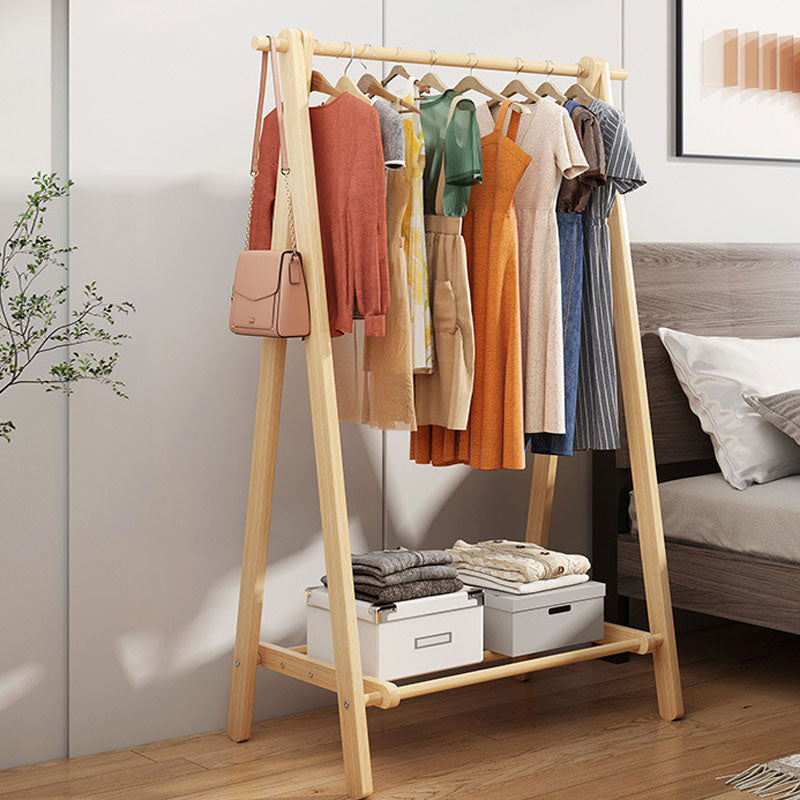 Modern Coat Hanger Hanging Rail Shelves Wood Entry Hall Tree