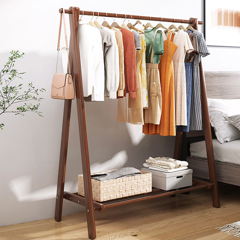 Modern Coat Hanger Hanging Rail Shelves Wood Entry Hall Tree