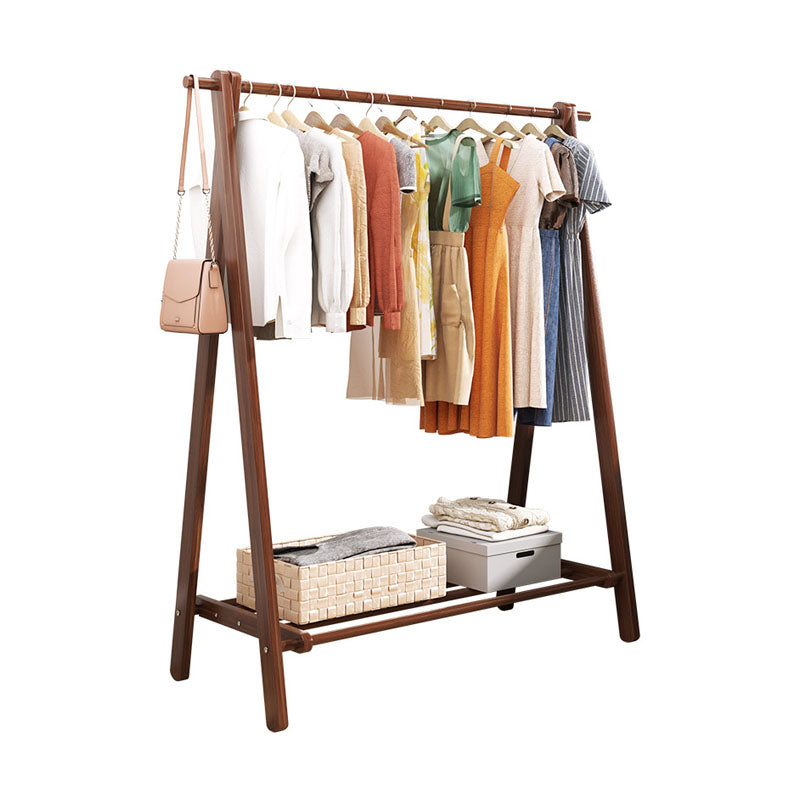 Modern Coat Hanger Hanging Rail Shelves Wood Entry Hall Tree