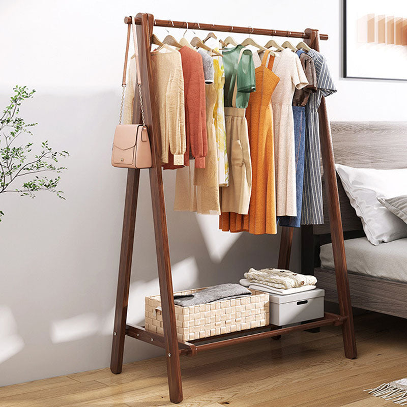 Modern Coat Hanger Hanging Rail Shelves Wood Entry Hall Tree