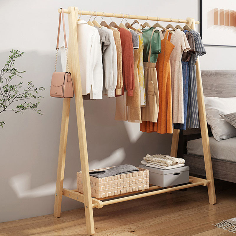 Modern Coat Hanger Hanging Rail Shelves Wood Entry Hall Tree