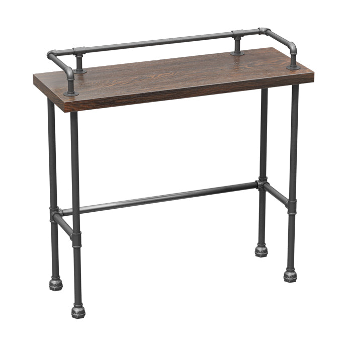 Pine Wood Top Bar Table Rectangular Industrial Bar Table with Trestle Base