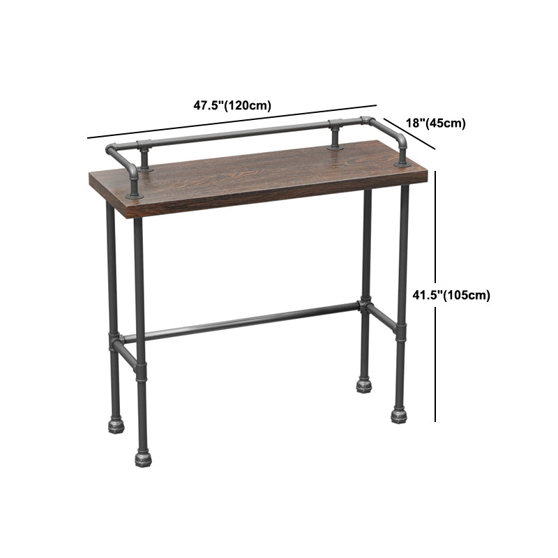 Pine Wood Top Bar Table Rectangular Industrial Bar Table with Trestle Base