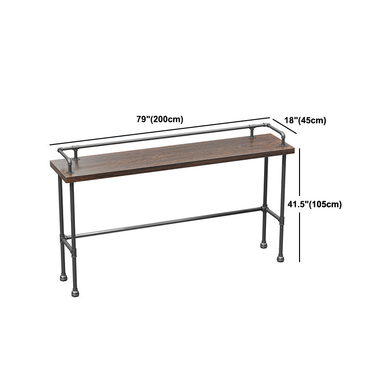 Pine Wood Top Bar Table Rectangular Industrial Bar Table with Trestle Base