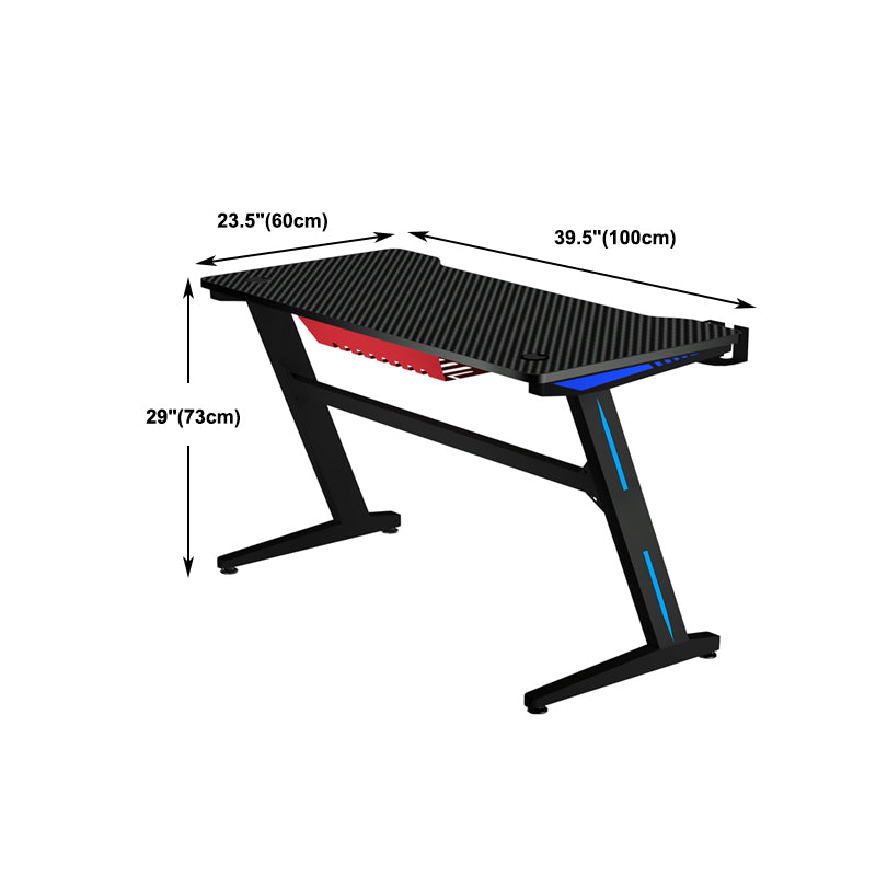 23" Wide Modern Gaming Desk Black Rectangular Wooden Office Desk