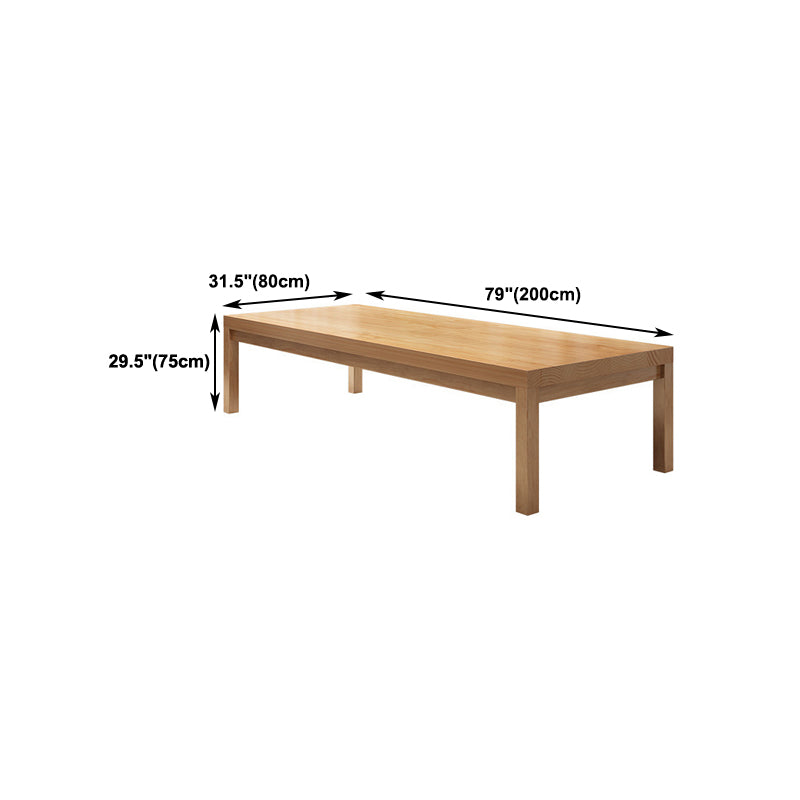 30"H Contemporary Office Desk Solid Wood Natural Writing Desk