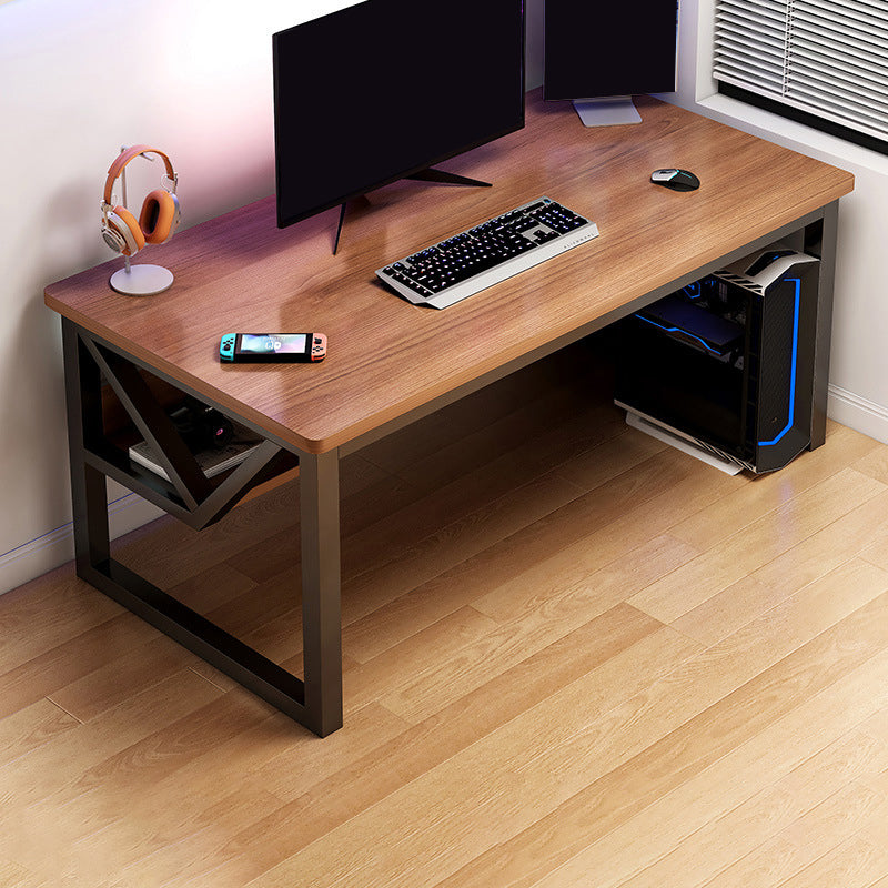 Solid Wood Computer Desk Cable Management Rectangular Computer Desk