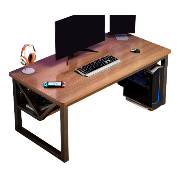 Solid Wood Computer Desk Cable Management Rectangular Computer Desk