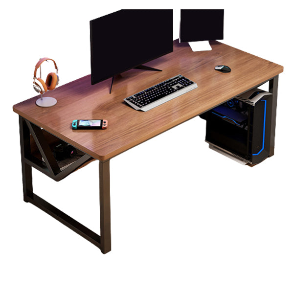 Solid Wood Computer Desk Cable Management Rectangular Computer Desk