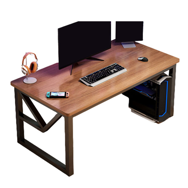 Solid Wood Computer Desk Cable Management Rectangular Computer Desk