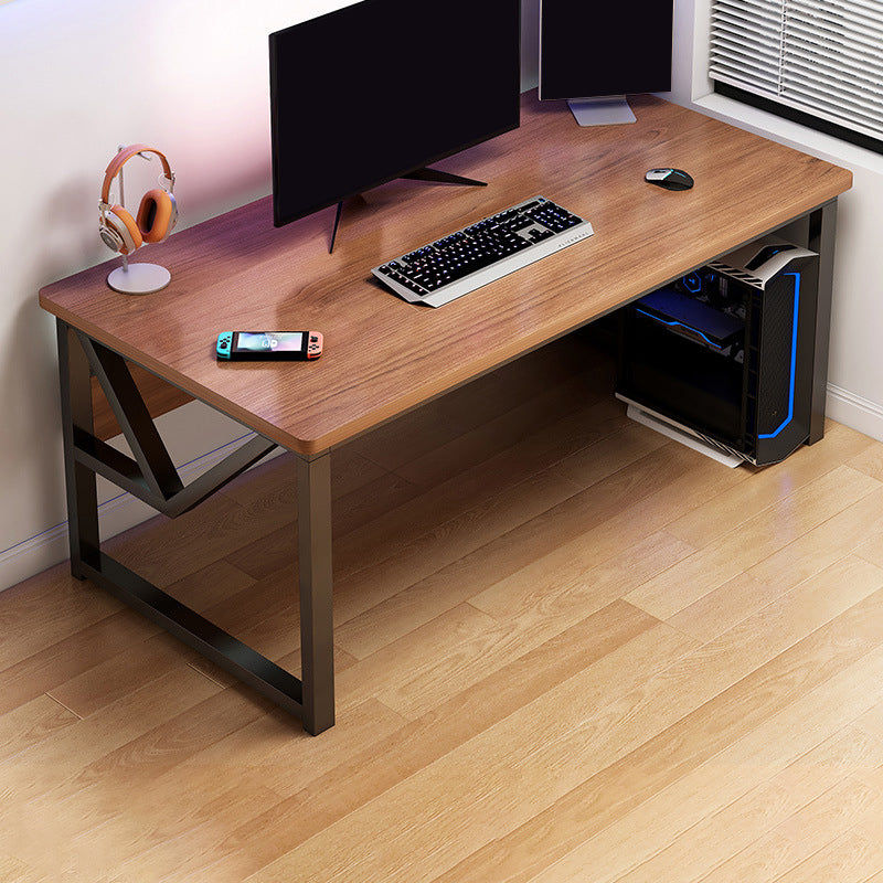 Solid Wood Computer Desk Cable Management Rectangular Computer Desk