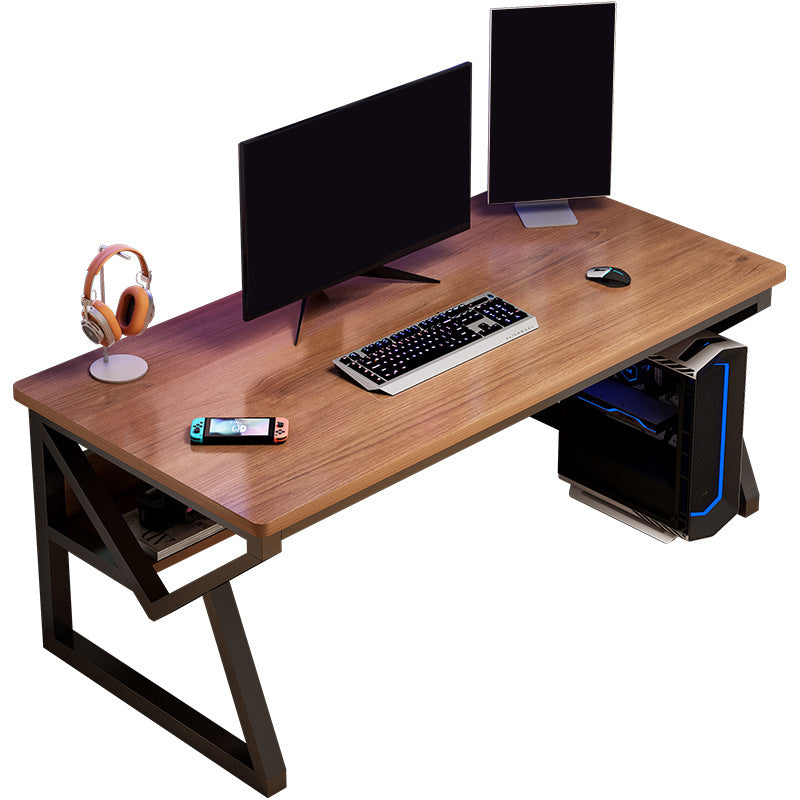 Solid Wood Computer Desk Cable Management Rectangular Computer Desk