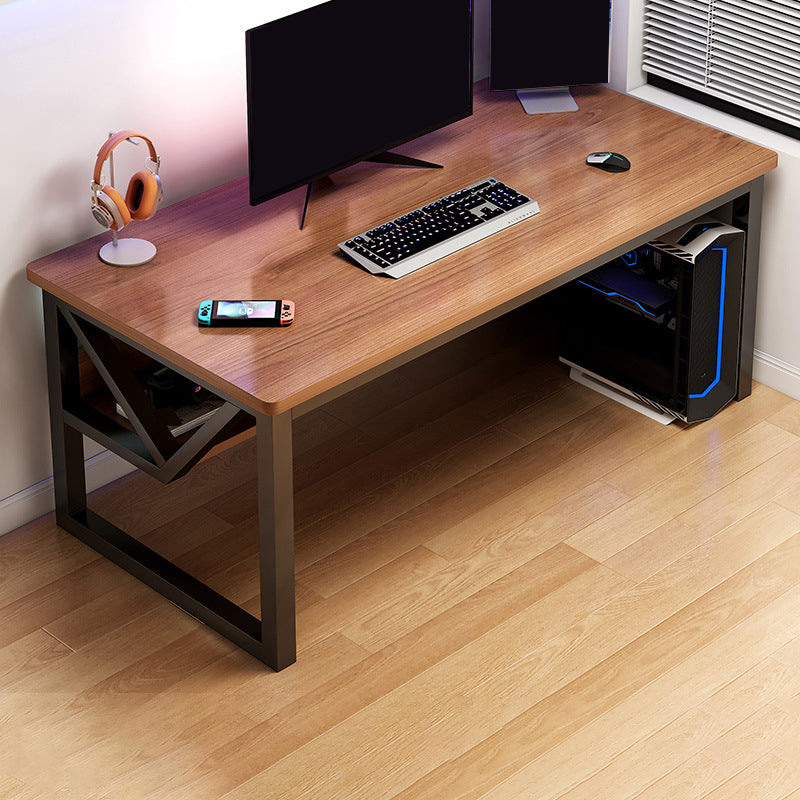 Solid Wood Computer Desk Cable Management Rectangular Computer Desk