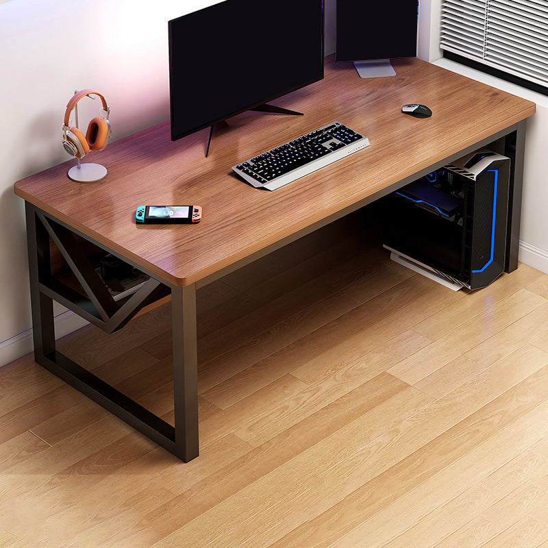 Solid Wood Computer Desk Cable Management Rectangular Computer Desk