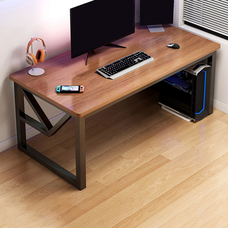 Solid Wood Computer Desk Cable Management Rectangular Computer Desk