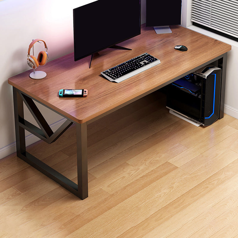 Solid Wood Computer Desk Cable Management Rectangular Computer Desk