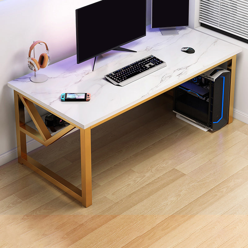 Solid Wood Computer Desk Cable Management Rectangular Computer Desk