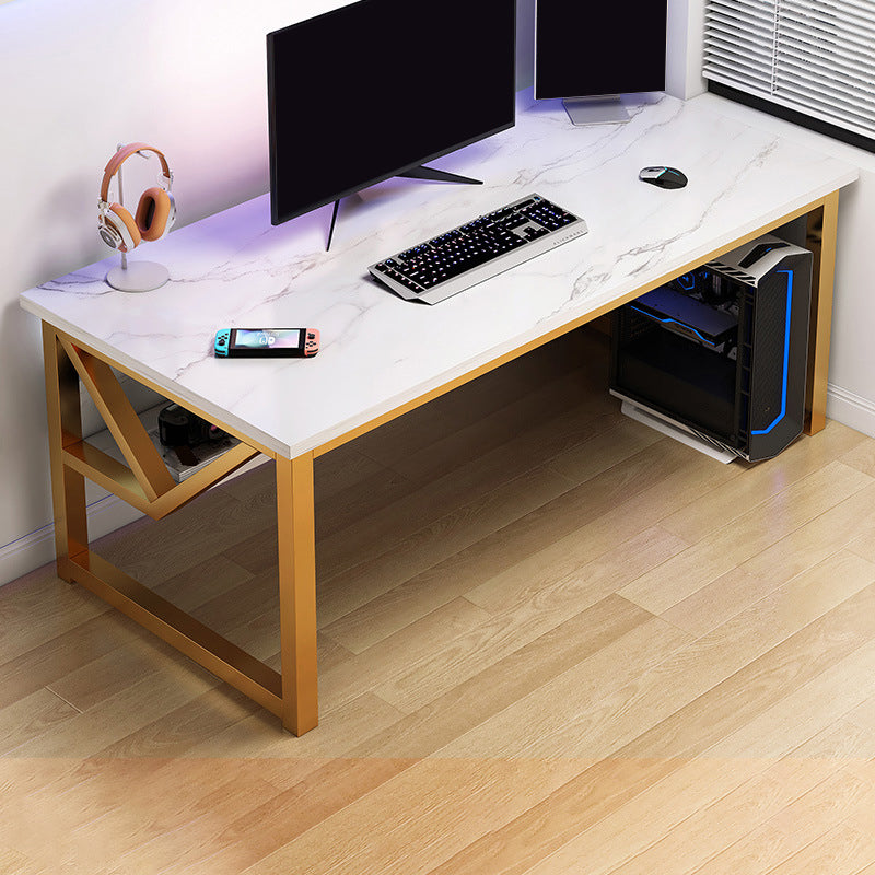 Solid Wood Computer Desk Cable Management Rectangular Computer Desk