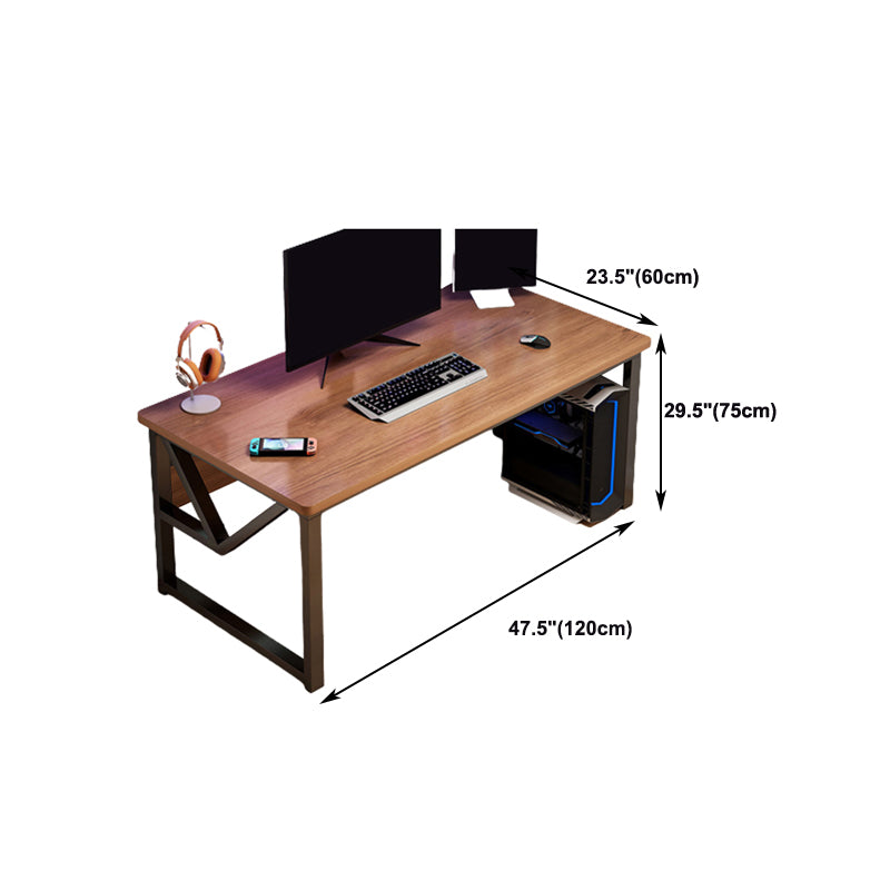 Solid Wood Computer Desk Cable Management Rectangular Computer Desk