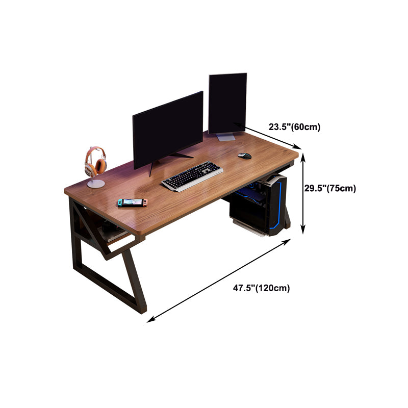 Solid Wood Computer Desk Cable Management Rectangular Computer Desk