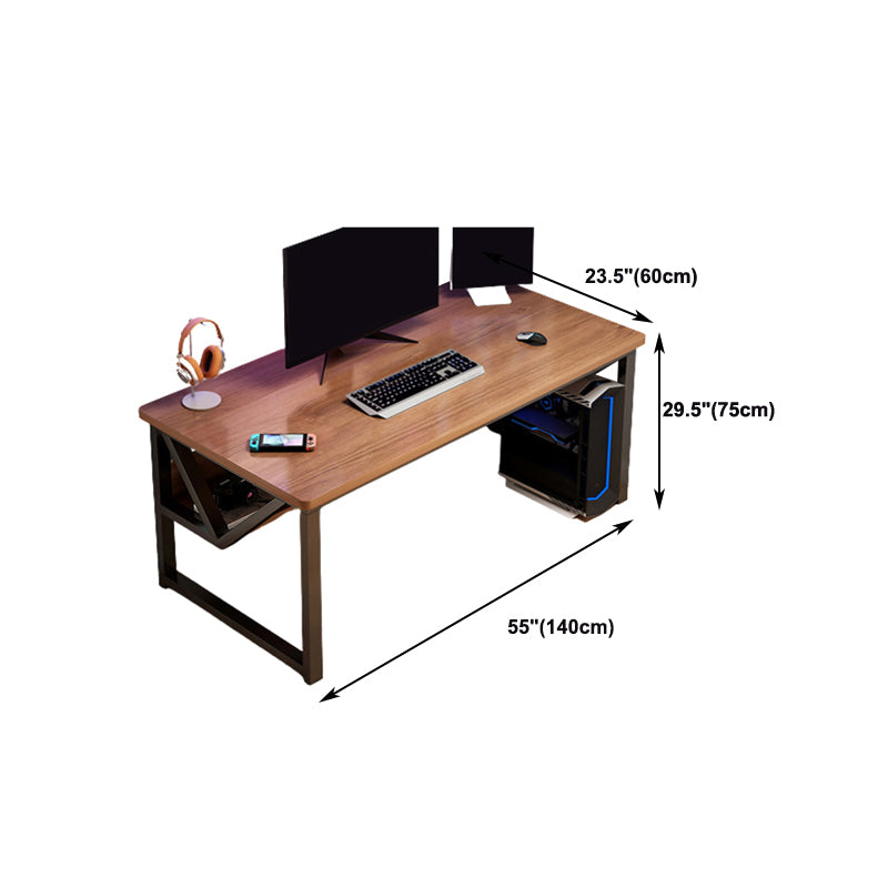 Solid Wood Computer Desk Cable Management Rectangular Computer Desk