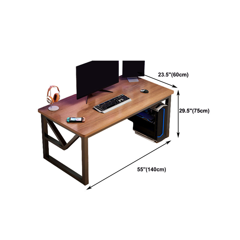 Solid Wood Computer Desk Cable Management Rectangular Computer Desk