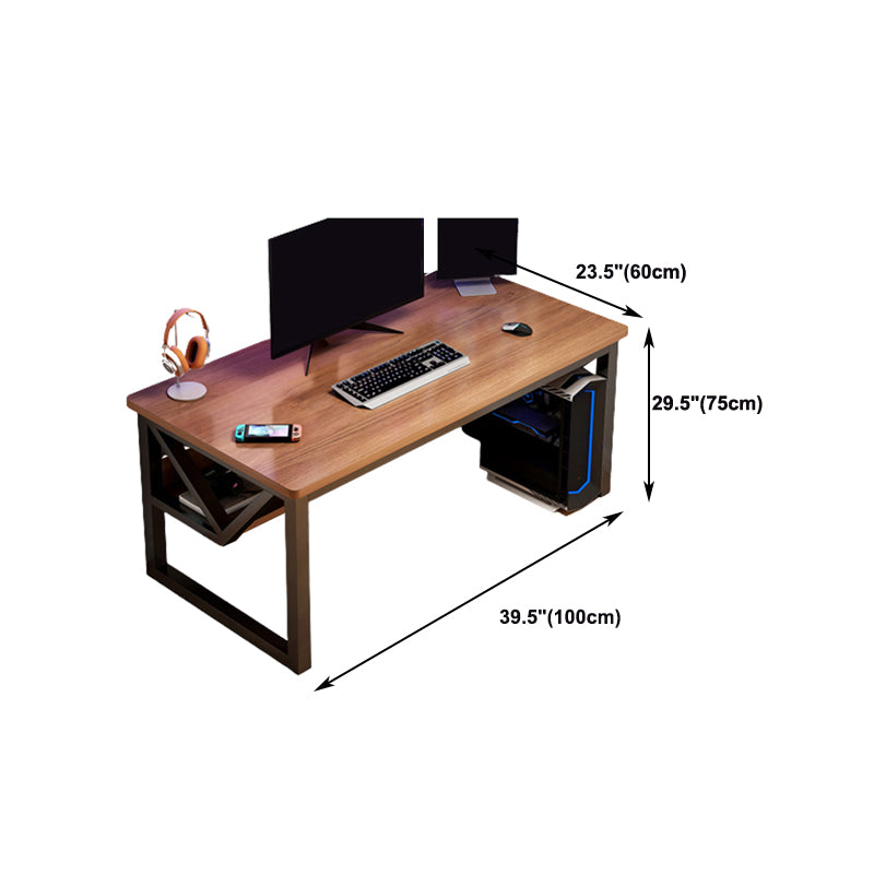 Solid Wood Computer Desk Cable Management Rectangular Computer Desk