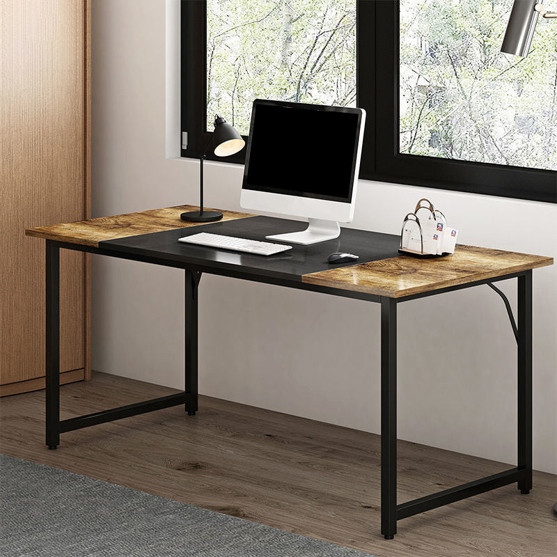 Rectangular Office Desk Glam Wooden Writing Desk with Metal Legs