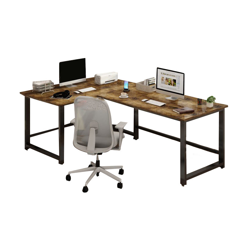 Rectangular Office Desk Glam Wooden Writing Desk with Metal Legs