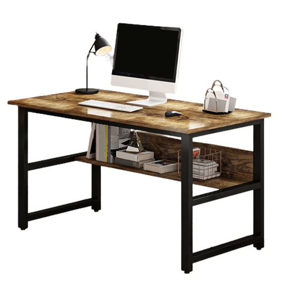 Rectangular Office Desk Glam Wooden Writing Desk with Metal Legs