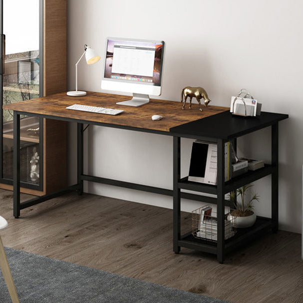 Rectangular Office Desk Glam Wooden Writing Desk with Metal Legs