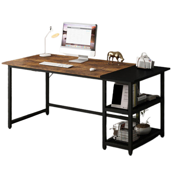 Rectangular Office Desk Glam Wooden Writing Desk with Metal Legs