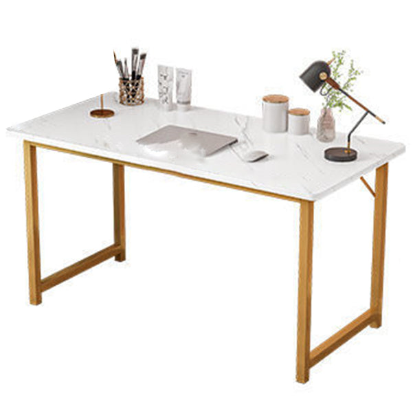 Rectangular Office Desk Glam Wooden Writing Desk with Metal Legs