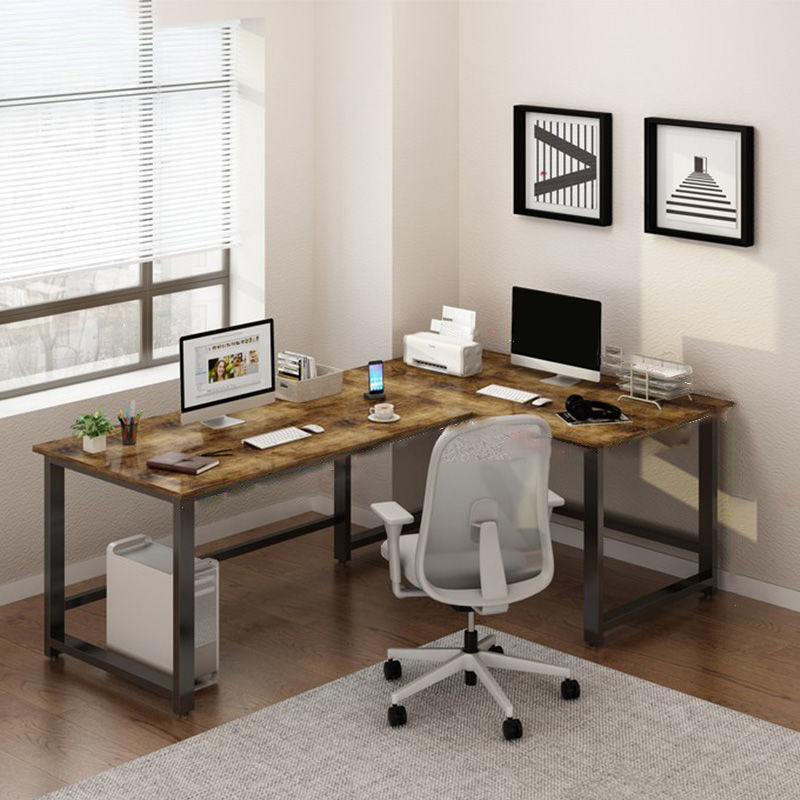 Rectangular Office Desk Glam Wooden Writing Desk with Metal Legs