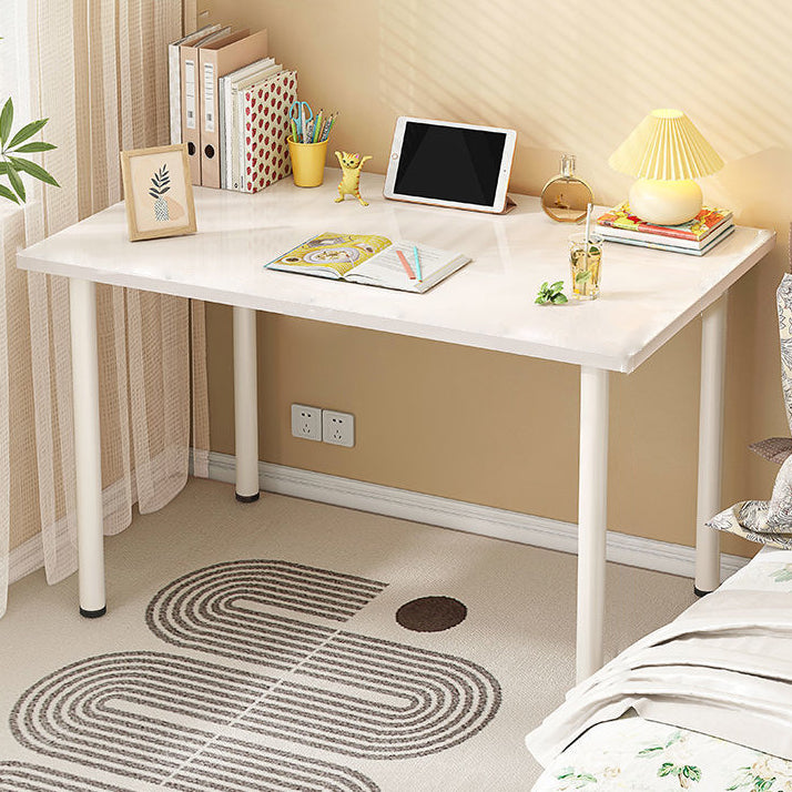 Rectangular Office Desk Glam Wooden Writing Desk with Metal Legs